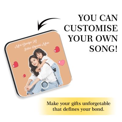 Personalized Photo Musical Fridge Magnet for Mom with Rechargeable Speaker
